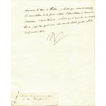 NAPOLEON I: (1769-1821) Emperor of the French 1804-14, 1815. L.S., Np, one page, small 4to, Paris,