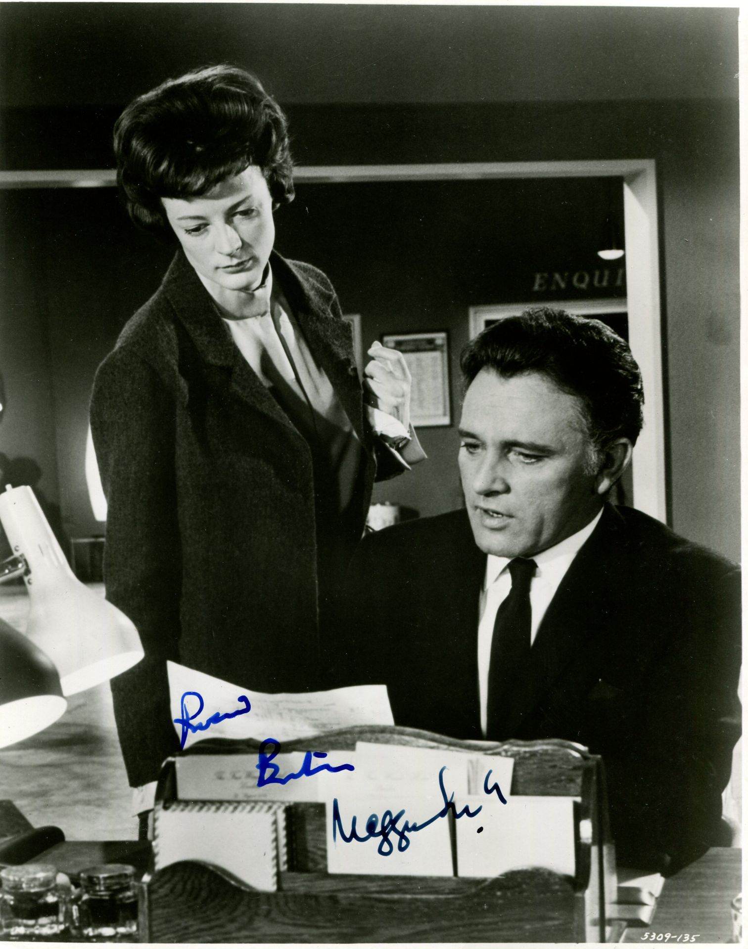 V.I.P.S THE: A good vintage signed 7.5 x 9.5 photograph by both Richard Burton (Paul Andros) and