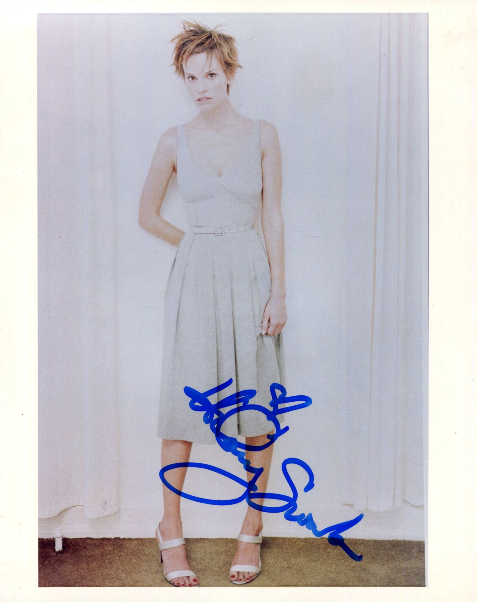 SWANK HILARY: (1974- ) American actress, Academy Award winner. Signed colour 8 x 10 photograph of