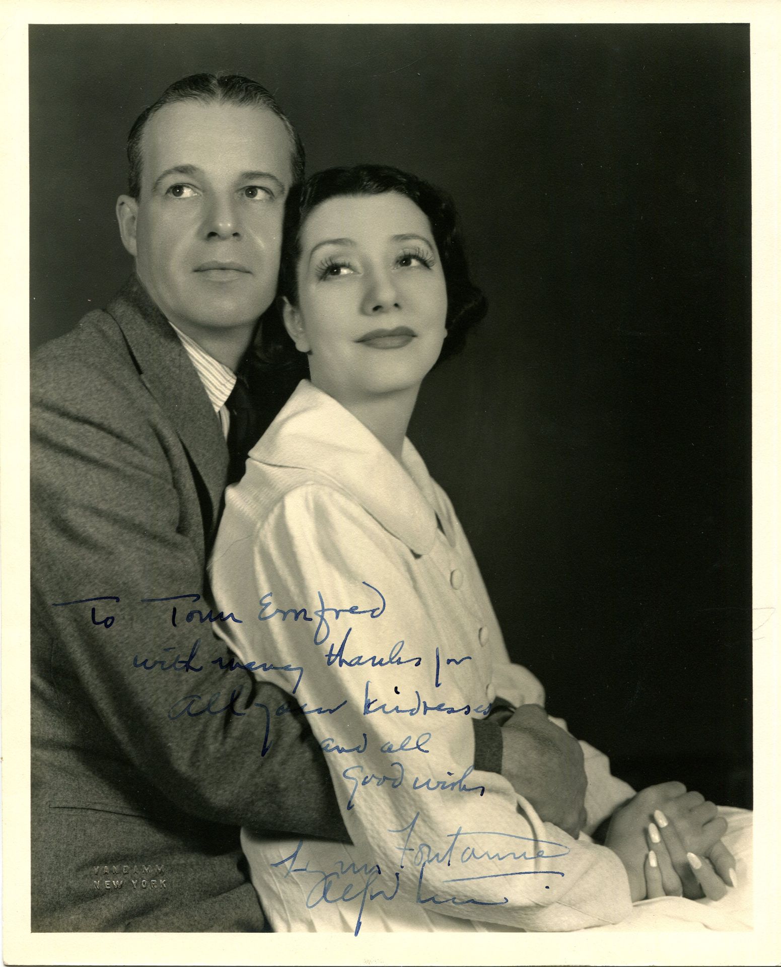 LUNT & FONTANNE: LUNT ALFRED (1892-1977) American actor & FONTANNE LYNN (1887-1983) English actress,