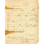 MASSENET JULES: (1842-1912) French composer of the Romantic era. A.M.Q.S., J. Massenet, one page (