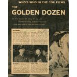 SAYONARA: A vintage sepia 4to page removed from the annual publication Who's Who in Hollywood (