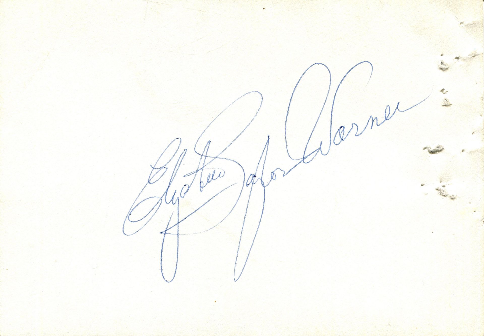 TAYLOR ELIZABETH: (1932-2011) British actress, Academy Award winner. A scarce blue ink signature ('