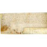 CHARLES VIII: (1470-1498) King of France 1483-98. A rare D.S., Charles, one page (vellum), oblong