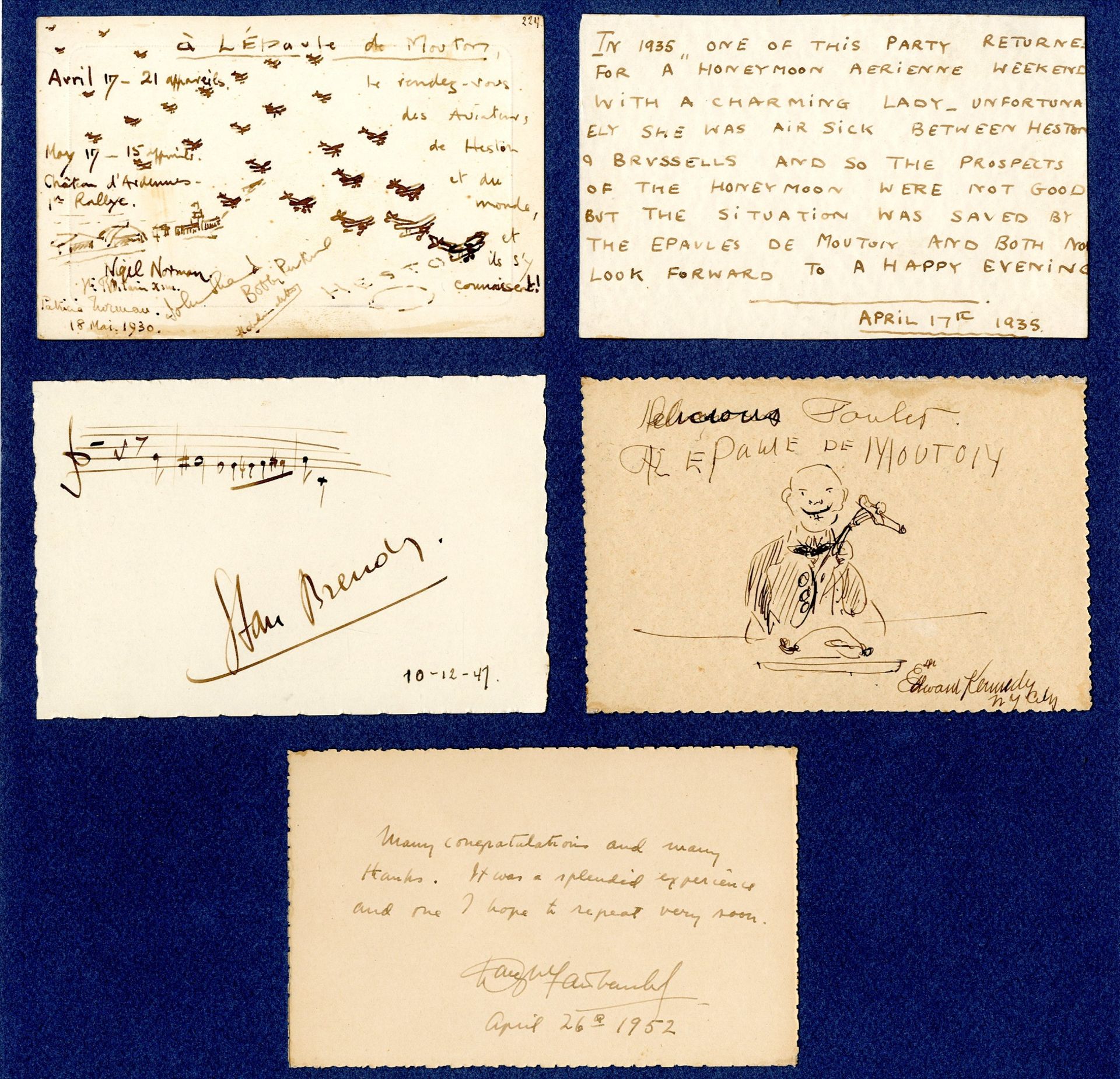 FAMOUS MEN: Selection of individually signed oblong 12mo cards by a wide variety of famous men, most