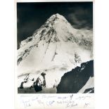 ITALIAN EXPEDITION TO K2: An excellent vintage signed 12 x 15.5 photograph by twelve members of