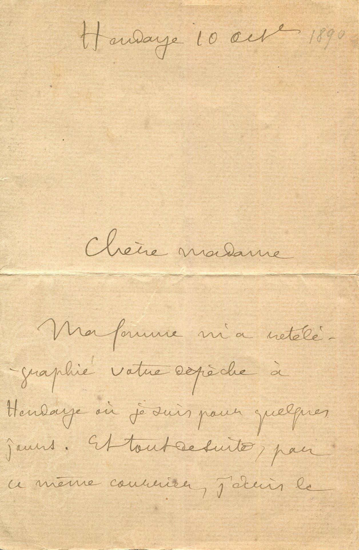 FRENCH WRITERS: A good selection of nine A.L.S., and one sketch, by various French Writers, most - Image 3 of 9