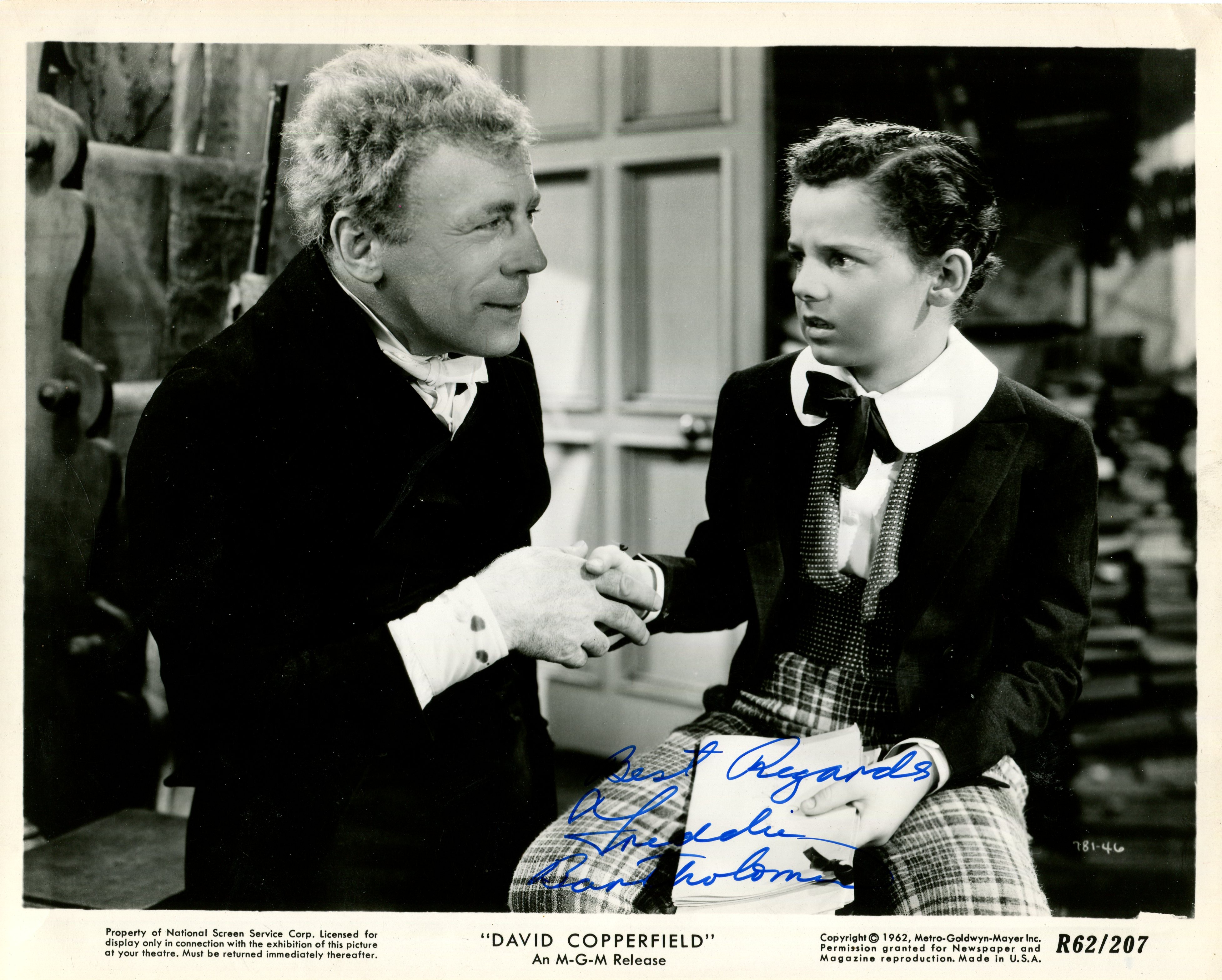 BARTHOLOMEW FREDDIE: (1924-1992) English-American child actor. Signed 10 x 8 photograph of the young