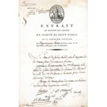 COMMITTEE OF PUBLIC SAFETY: A very fine multiple signed letter, one page, 4to, Paris, 13th