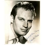 HESTON CHARLTON: (1923-2008) American actor, Academy Award winner. Vintage signed and inscribed 8