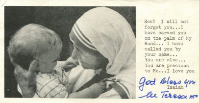 TERESA MOTHER: (1910-1997) Albanian Roman Catholic Nun, Nobel Peace Prize winner, 1979.
