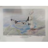 ENOLA GAY: A multiple signed colour 24 x 18 print by three crew members of the Enola Gay,