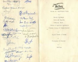 GOLD COAST FOOTBALL TEAM: A scarce printed 8vo folding menu card for a dinner given to the Gold
