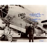 ENOLA GAY: Signed 10 x 8 photograph by two crew members of the Enola Gay,