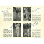 GOLF: Selection of vintage pages removed from an autograph album,