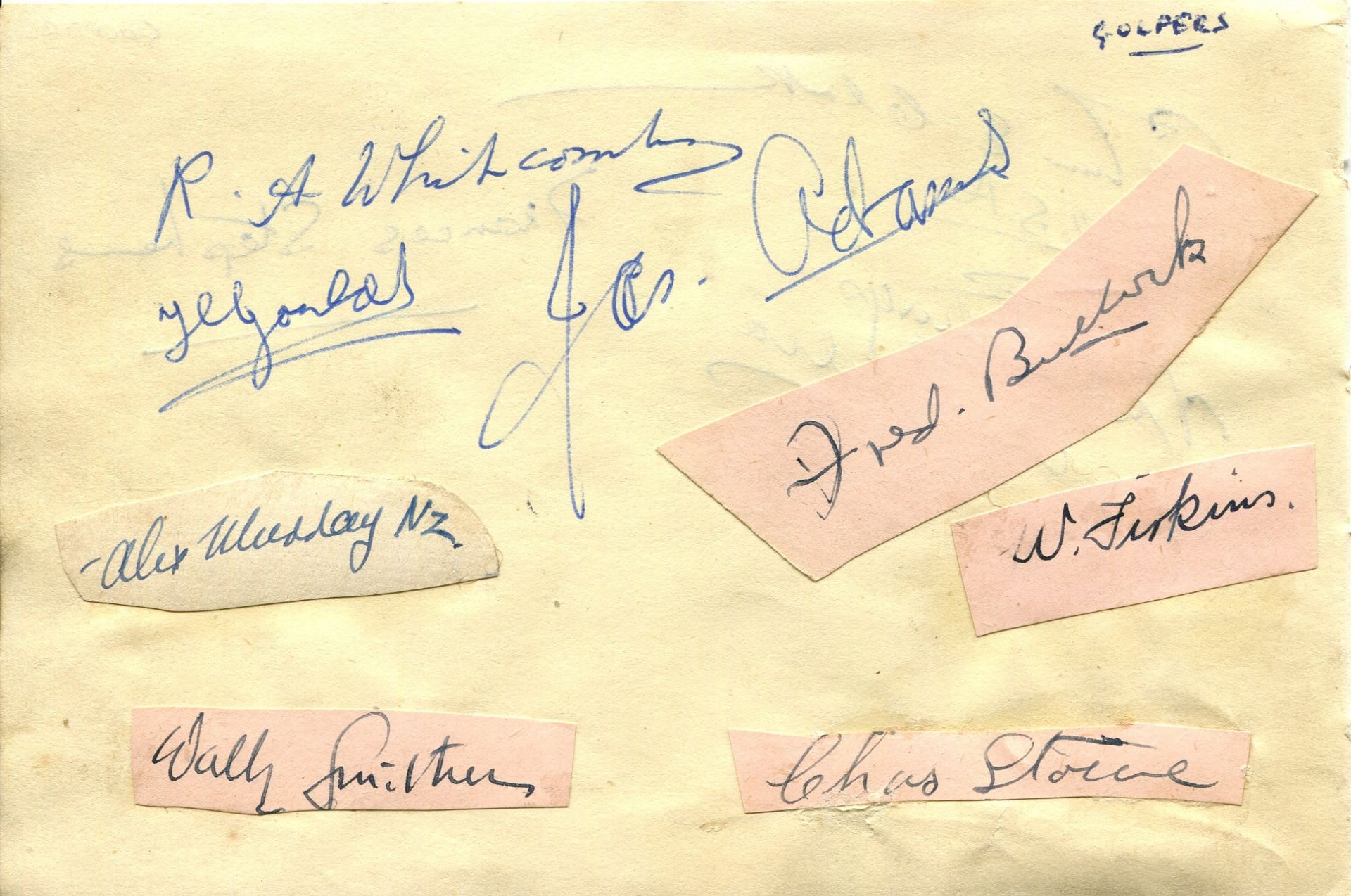 GOLF: Selection of vintage pages removed from an autograph album, - Bild 3 aus 8