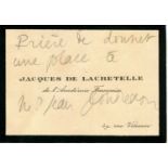 LACRETELLE JACQUES DE: (1888-1985)