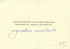 SALAZAR ANTONIO DE OLIVEIRA: (1889-1970)