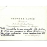 AURIC GEORGES: (1899-1983)