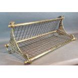 A Adams and Westlake Ltd Adlake brass train carriage luggage and coat rack, 63cms long