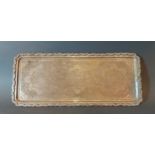 A Russian silver rectangular tray with engraved decoration, marked 84, 21ozs, 41cms x 17cms