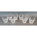 A set of eight Waterford crystal Colleen pattern tumbler glasses, 9cms tall