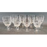 A set of eight Waterford crystal Colleen pattern large wine glasses, 13cms tall