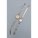 A Record 9ct gold case ladies wristwatch with 9ct gold bracelet, 11.6gms excluding movement,