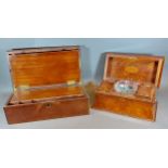 A 19th Century mahogany sarcophagus shaped tea caddy, the hinged top enclosing a fitted interior