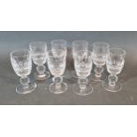 A set of eight Waterford crystal Colleen pattern liqueur glasses, 8cms tall
