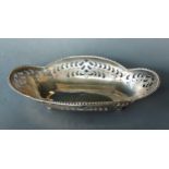 A Sterling silver dish by Tiffany and Co. of pierced shaped form, 20cms x 12cms