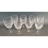 A set of eight Waterford crystal Colleen pattern wine glasses, 12cms tall