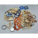 A collection of jewellery to include various bead necklaces and other jewellery