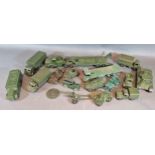 A Dinky Supertoys Tank Transporter 660, together with other Dinky Toys military vehicles, tanks