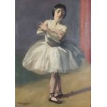 Bernard Fleetwood Walker, study of a Ballerina, oil on canvas signed, 35cms x 25cms
