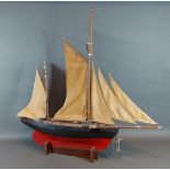 A model pond yacht, 65cms long