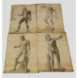 Raymond Osbourne, a group of four pencil drawings of classical males to include one anatomy drawing,