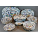 A Davenport Stone China part dinner service comprising of twenty dinner plates, six bowls, three