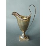 A Victorian silver pedestal jug, Birmingham 1895, 15.5cms tall