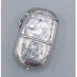 A Victorian silver Vesta/Sovereign and stamp case, Chester 1899
