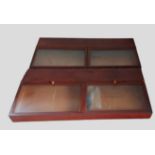 A pair of mahogany table top display cabinets, 142cms x 64cms