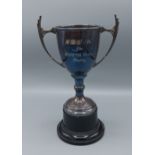 A Birmingham silver two handled trophy cup, 9ozs