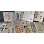 A stamp collection within eight albums containing stamps of the world, mainly mint