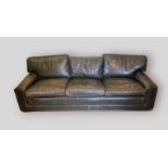A Heal's Palermo leather 3 seater sofa, 205cms long