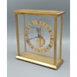 A Jaeger Le Coultre desk clock with in line movement, 16.5cms tall