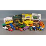 A Matchbox Super Kings Hercules Mobile Crane, together with other model vehicles to include Corgi,
