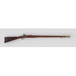 An 1855 Pattern Tower three band Musket, lock plate engraved VR, length of barrel 99cms long