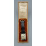 A Rolex Watch Co Ltd Unicorn metal cased wristwatch with leather strap, complete with original box