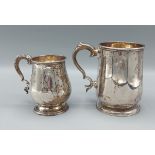 A Birmingham silver mug by Elkington & Co, together with another similar smaller Birmingham silver