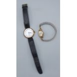 A Sparewa 18ct gold cased ladies wristwatch with gold plated bracelet, together with 9ct gold